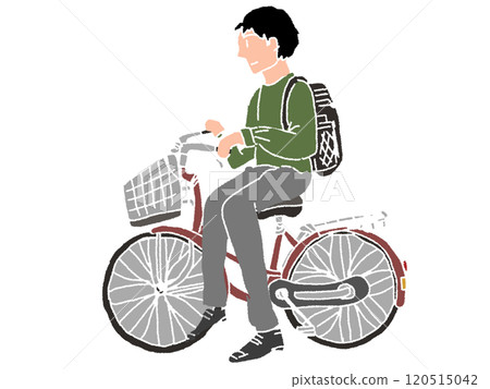 用鉛筆畫風格騎自行車的人的插圖 120515042