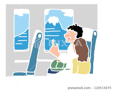 Illustration of a person looking at the scenery from a Shinkansen train in pencil style Illustration of a person looking at the scenery from a Shinkansen train in pencil style 120515075