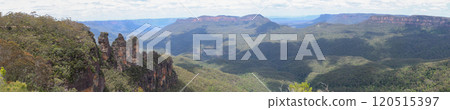 The panorama view of landscape in national park at blue mountain at australia The panorama view of landscape in national park at blue mountain at australia 120515397