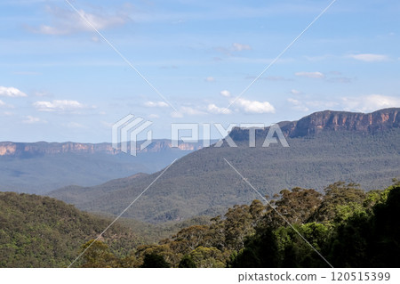 View of landscape in national park at blue mountain at australia View of landscape in national park at blue mountain at australia 120515399