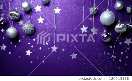 《AI Image》Purple background material decorated with glitter 120515518