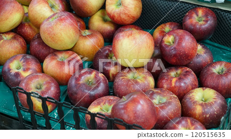 Apples piled up in a fruit shop Apples piled up in a fruit shop 120515635