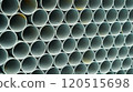 Stacked multiple circular metal pipes 120515698