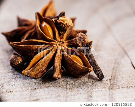 Christmas spices - star anise, cloves Christmas spices - star anise, cloves 120515838