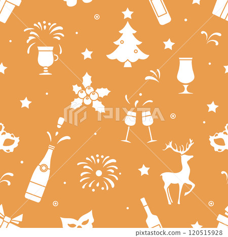 New year 2025 Christmas vector seamless pattern 120515928