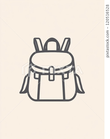 This backpack icon features clean lines, representing the spirit of adventure and the excitement of exploration in daily activities. Generative AI 120516528