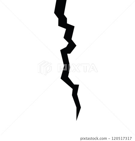 Broken wall with a crack. Textured damage isolated on a white background. Scratches lines on surfaces. Broken wall with a crack. Textured damage isolated on a white background. Scratches lines on surfaces. 120517317