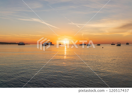 Sunrise over the sea. Panoramic seascape. 120517437