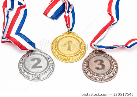Gold, silver and bronze medals 120517545