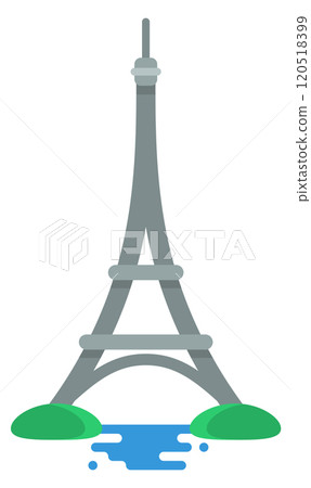 Eiffel tower flat icon. Paris landmark. Travel symbol 120518399