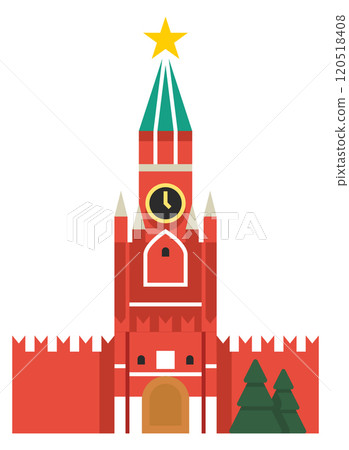 Kremlin color icon. Russian culture travel landmark 120518408