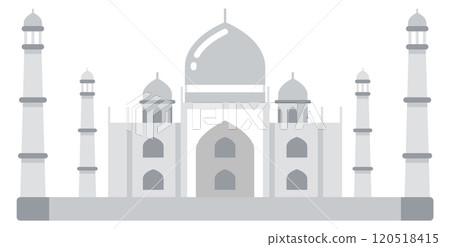 Taj mahal color icon. Indian ancient architecture 120518415