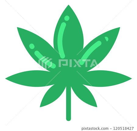Marihuana color icon. Cannabis weed. Illegal narcotic 120518427