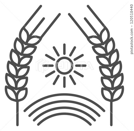 Wheat growing logo. Rural field crop icon Wheat growing logo. Rural field crop icon 120518440