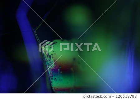 Orange and purple flat panels, liquid forms on a dark background, colourful abstract, dark background  120518798
