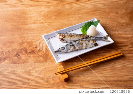 薩拉米香腸烤秋刀魚 薩拉米香腸烤秋刀魚 120518956