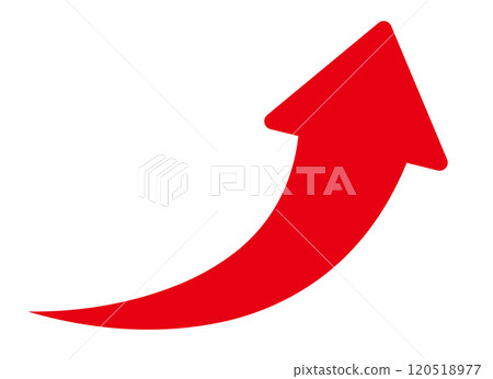 上升到右上角的紅色箭頭對商業材料有用的插圖 上升到右上角的紅色箭頭對商業材料有用的插圖 120518977