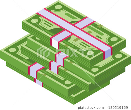 Stacks of green banknotes secured with bands, illustrating accumulating wealth, financial growth, and successful investment strategies Stacks of green banknotes secured with bands, illustrating accumulating wealth, financial growth, and successful investment strategies 120519169