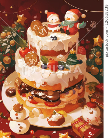 聖誕蛋糕和禮物 聖誕蛋糕和禮物 120519239