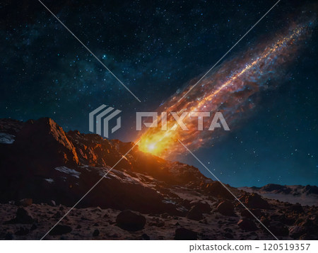 night landscape with sun and stars 120519357