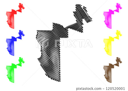 Al Rayyan (State of Qatar, Municipalities of Qatar) map vector illustration, scribble sketch Al Rayyan map 120520001