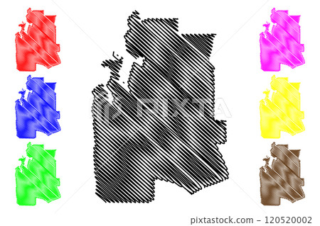 Al-Shahaniya (State of Qatar, Municipalities of Qatar) map vector illustration, scribble sketch Al Shahaniya map 120520002
