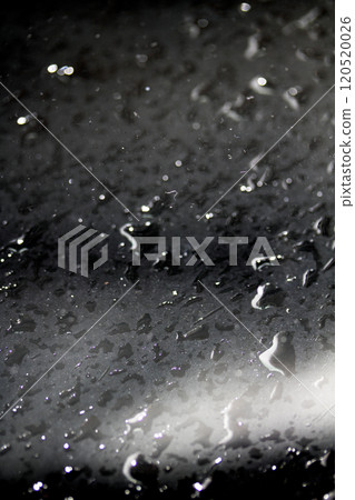 Close Up of Rain Drop Bubble Water on Glass Metal Background with Condensation Close Up of Rain Drop Bubble Water on Glass Metal Background with Condensation 120520026