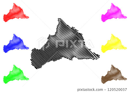 Cerro Largo Department (Departments of Uruguay, Oriental Republic of Uruguay) map vector illustration, scribble sketch Cerro Largo map 120520037