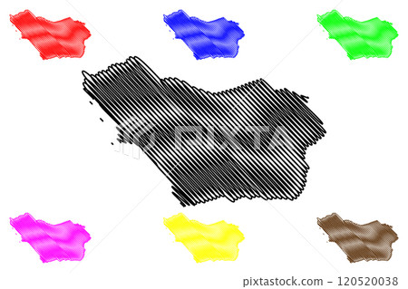 Colonia Department (Departments of Uruguay, Oriental Republic of Uruguay) map vector illustration, scribble sketch Colonia map 120520038