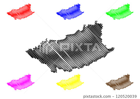 Durazno Department (Departments of Uruguay, Oriental Republic of Uruguay) map vector illustration, scribble sketch Durazno map 120520039