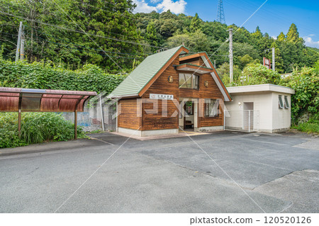 愛知縣新城市森林中的飯田線三河大野站風景 120520126