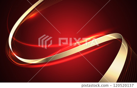 Abstract gold ribbon luxury wave curve on red design modern creative background vector Abstract gold ribbon luxury wave curve on red design modern creative background vector 120520137