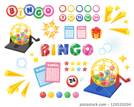 Cute bingo game illustration material set 120520204