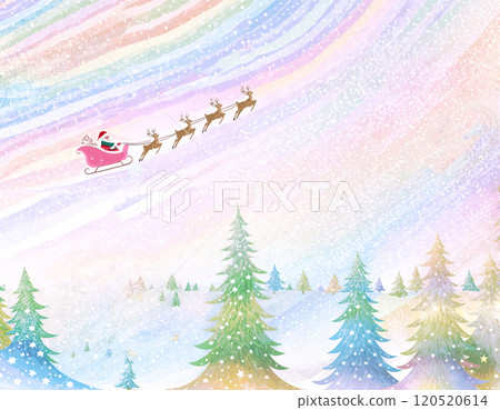 Rainbow starry sky and Santa Claus 120520614