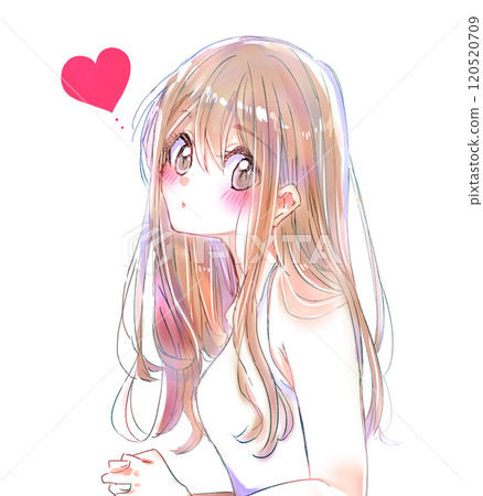 A woman with a sense of transparency, brown hair, love 120520709