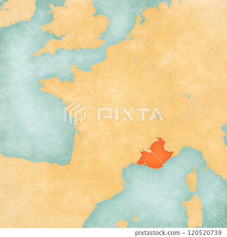 Map of France - Provence-Alpes-Cote d'Azur 120520739