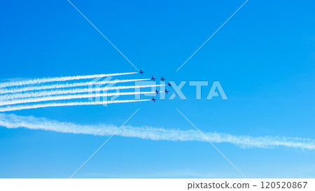 Airplanes taking part in air show 120520867