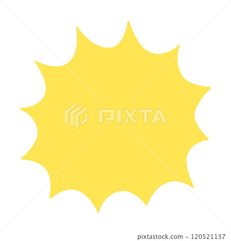 鋸齒狀黃色語音氣泡 — 簡單的漫畫風格橫幅或框架材料 鋸齒狀黃色語音氣泡 — 簡單的漫畫風格橫幅或框架材料 120521137