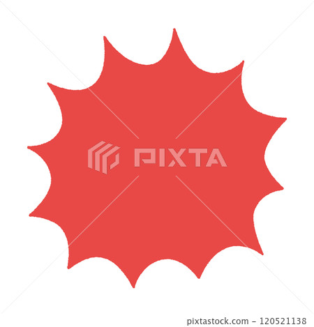 鋸齒狀紅色語音氣泡-簡單的漫畫風格橫幅或框架材料 鋸齒狀紅色語音氣泡-簡單的漫畫風格橫幅或框架材料 120521138