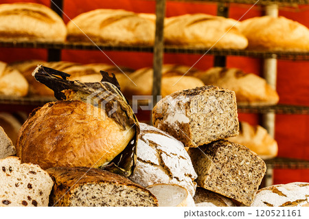 Many rustic fresh bread loaves 120521161
