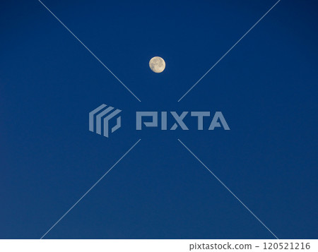 Moon on dark blue sky, morning time Moon on dark blue sky, morning time 120521216
