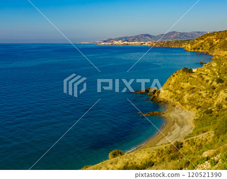 Spanish coast landscape, cliffs in Andalusia. 120521390