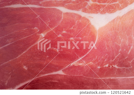 Hamon meat thin slice as macro photo background. 120521642