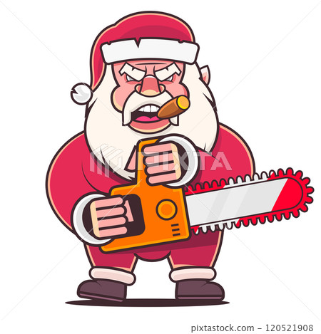 Portrait of positive santa claus indicate fingers empty space ad christmas event isolated background 120521908