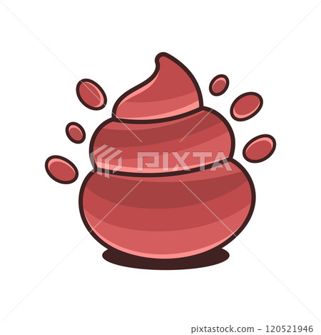 Poop emoji flames icon isolated on white background. Vector illustration social media Facebook Whatsapp Instagram Apple Google chat comment 120521946