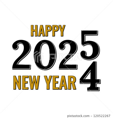 Happy New Year 2025. Holidays typography poster. Vector template for banner, greeting card, sign, invitation, etc. Happy New Year 2025. Holidays typography poster. Vector template for banner, greeting card, sign, invitation, etc. 120522267