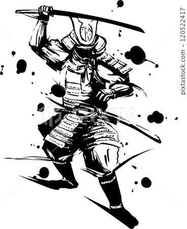 Samurai holding a sword 120522417