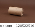 Minimalist Still Life with Books and Cardboard Tube Neutral Tones. minimalist composition featuring 120522510