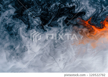 Mix of white and black marble of molten lava of a volcano, concept for mockup or background 120522782