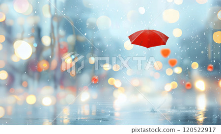 red umbrella flying away from the owner against the background of an evening rainy city, space for a concept about the change of seasons and advertising vitamins for the prevention of colds red umbrella flying away from the owner against the background of an evening rainy city, space for a concept about the change of seasons and advertising vitamins for the prevention of colds 120522917